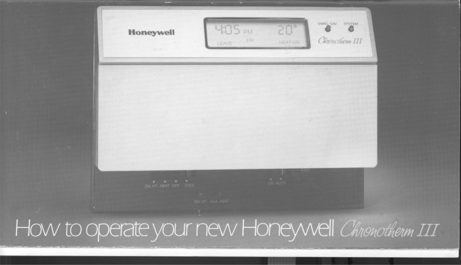 Honeywell Chronotherm III User Manual