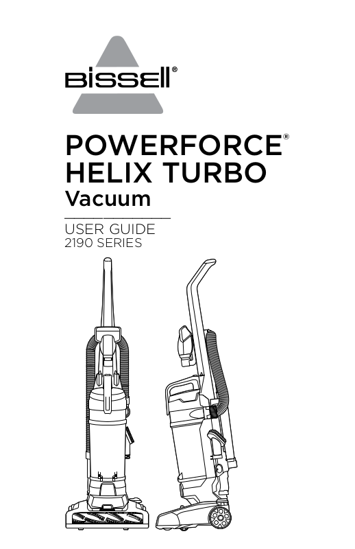 Bissell Powerforce Helix Turbo 2190 User Manual