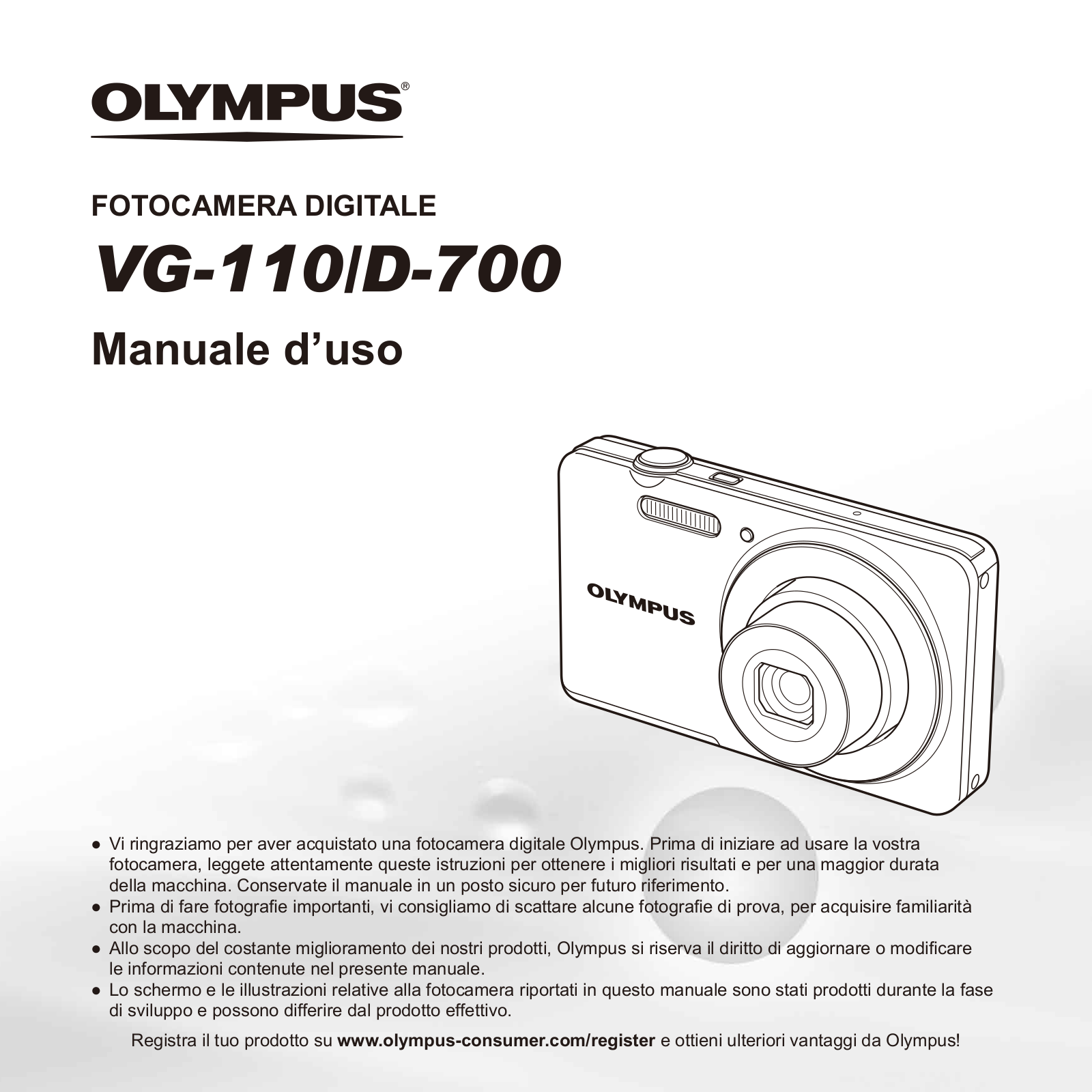 OLYMPUS VG-110, D-700 User Manual