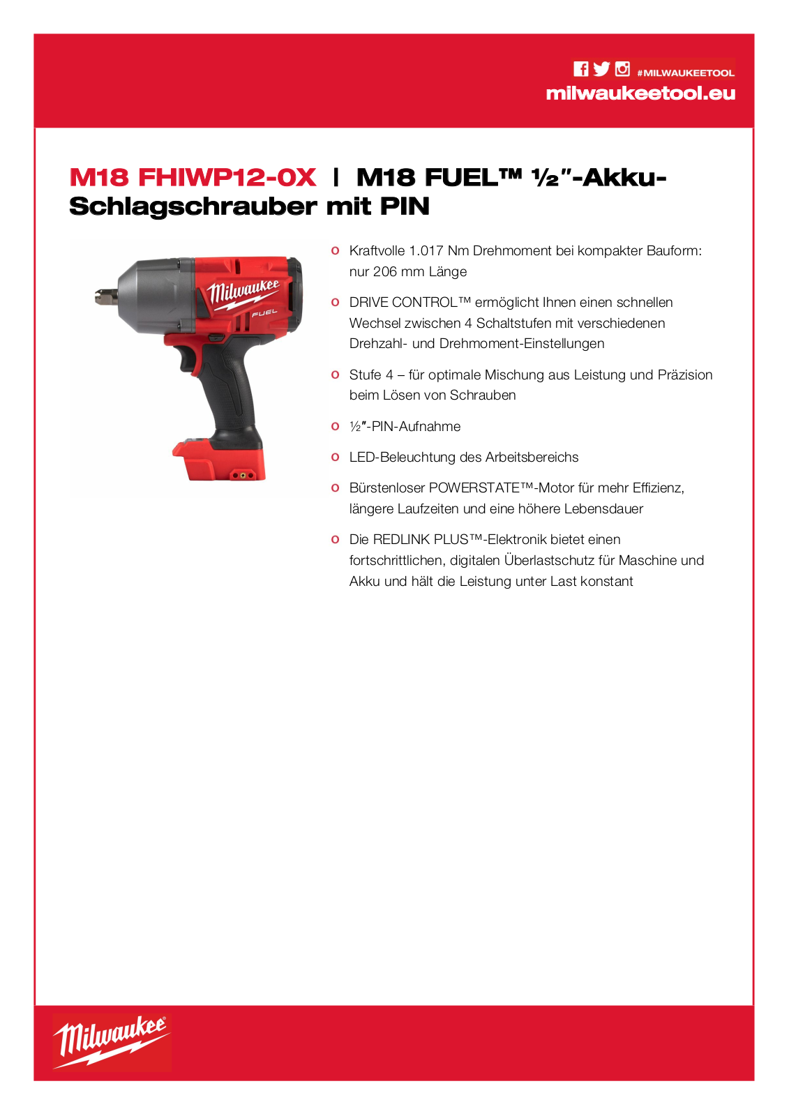 Milwaukee M18 FHIWP12-0X User Manual