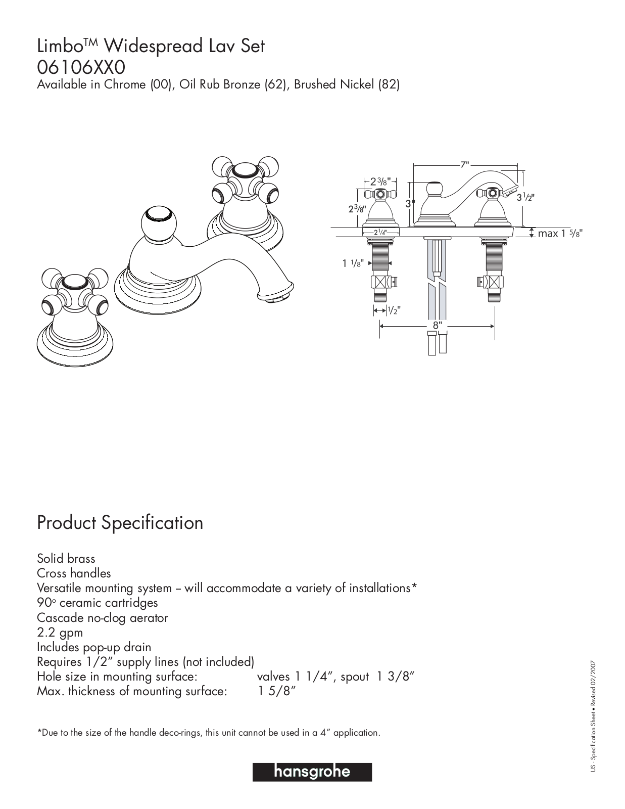 Hans Grohe 06106XX0 User Manual