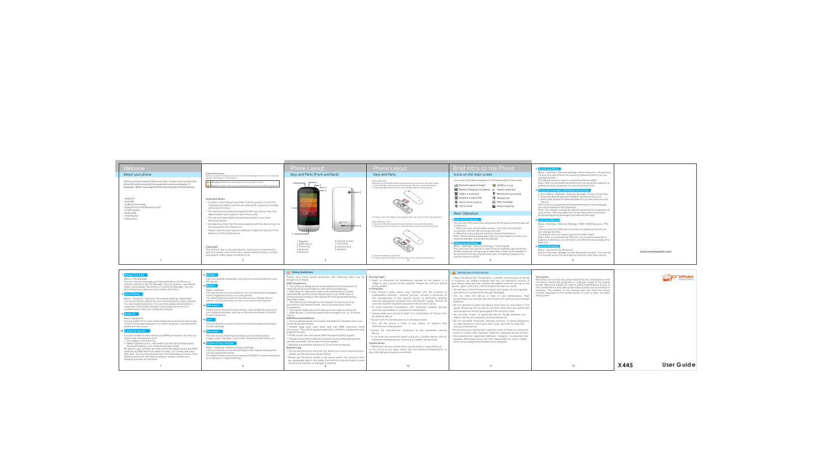 Micromax X445 Instruction Manual