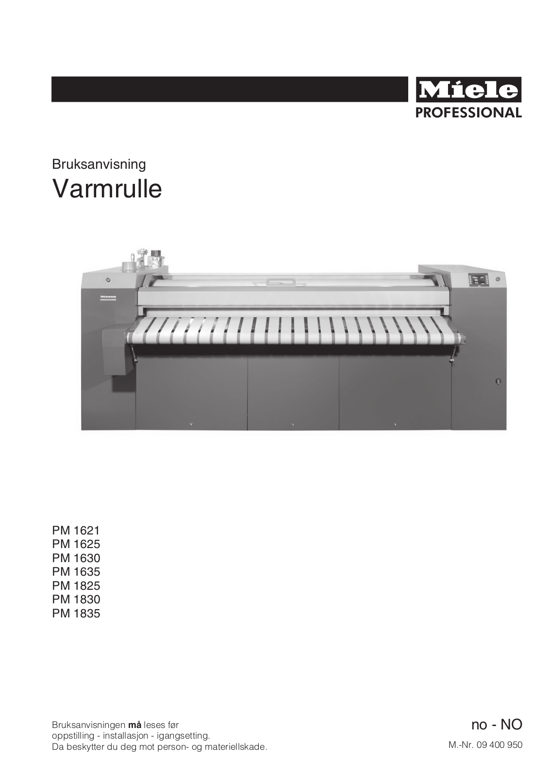 Miele PM 1621, PM 1625, PM 1630, PM 1635, PM 1825 User manual