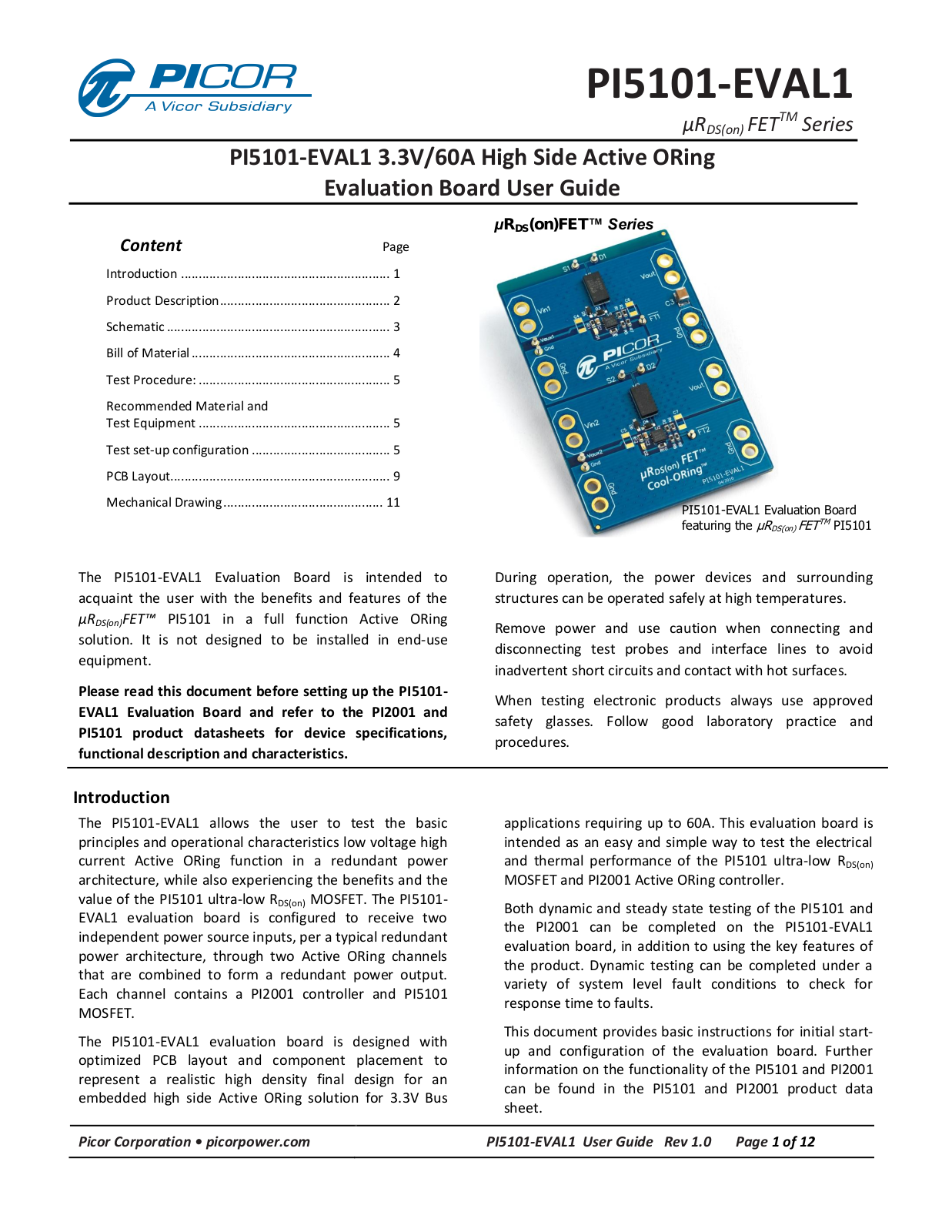 Vicor PI5101-EVAL1 User Manual