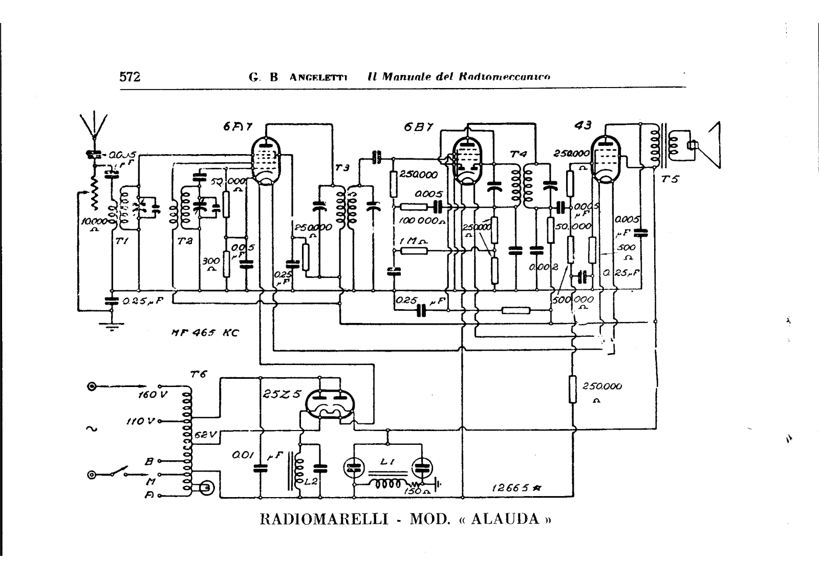 Radiomarelli alauda schematic