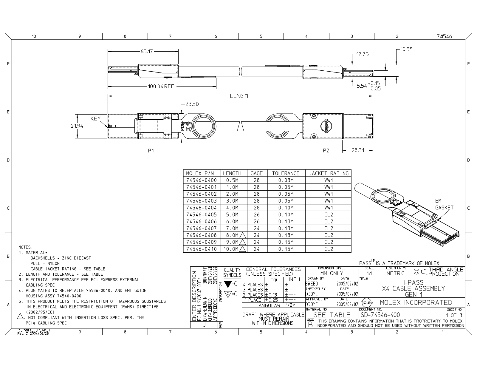 Molex SD-74546-400 Schematic