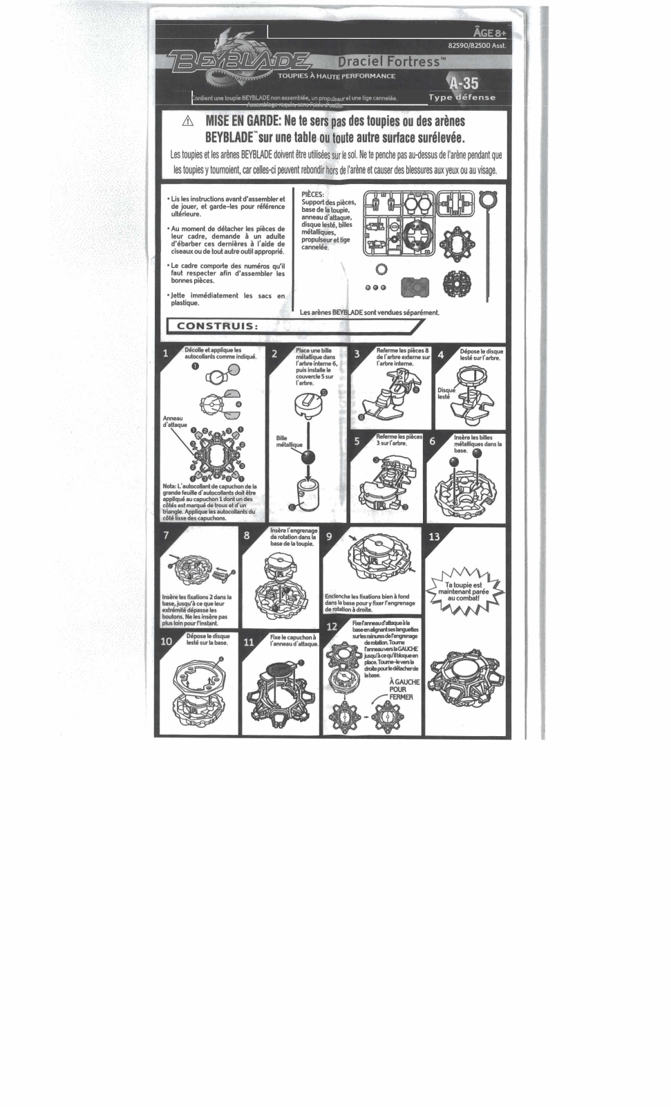 HASBRO Beyblade Draciel Fortress User Manual