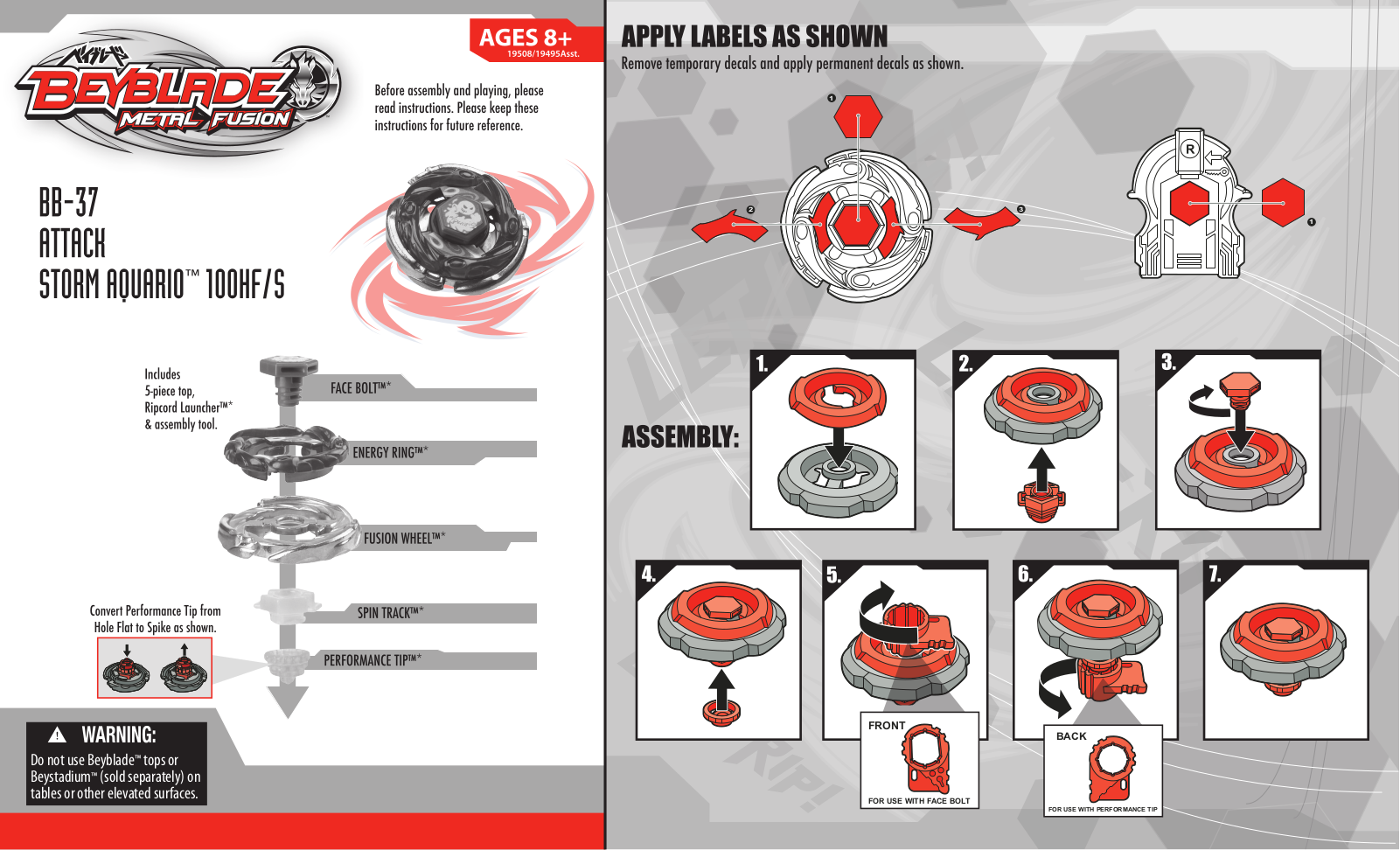 HASBRO Beyblade Metal Fusion Storm Aquario User Manual