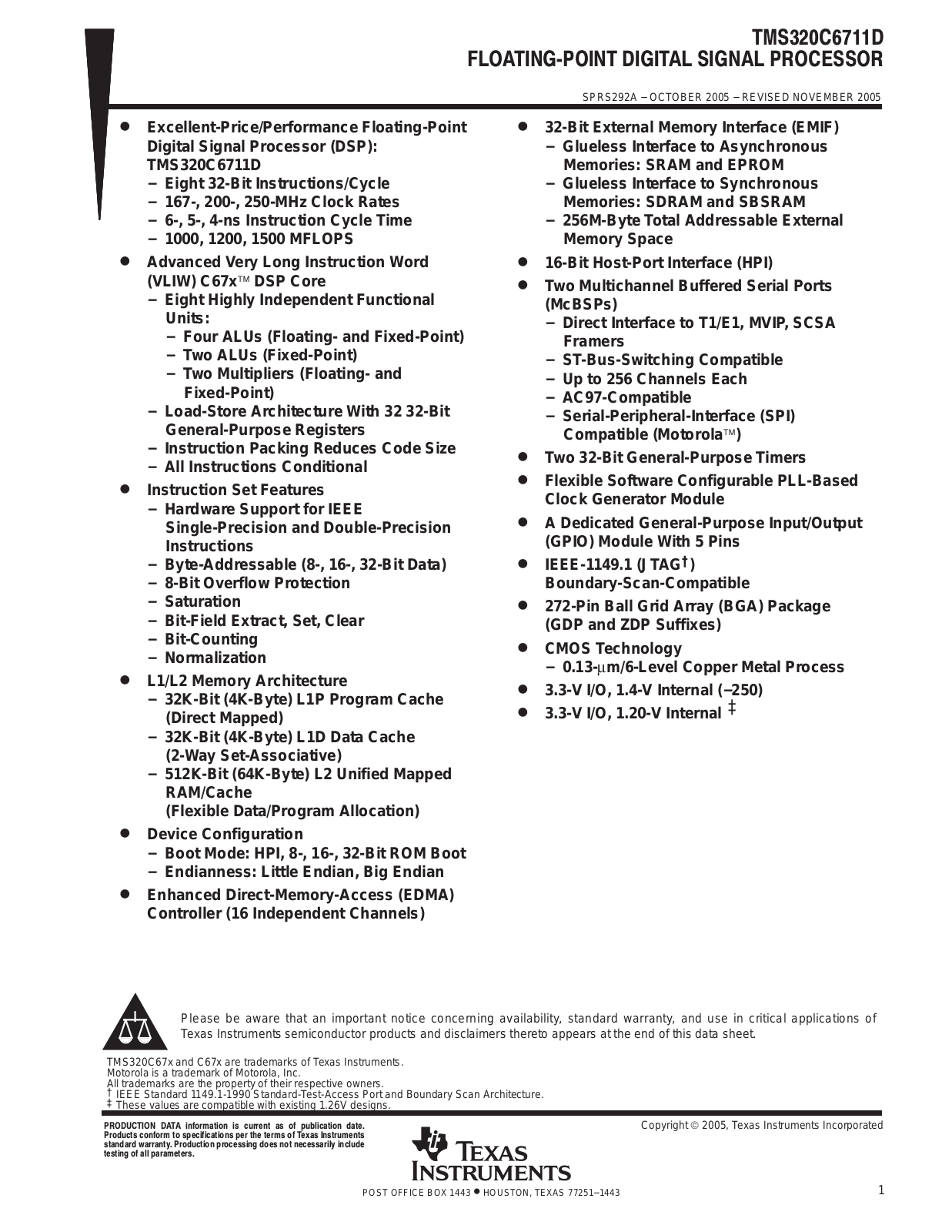 Motorola TMS320C6711D User Manual