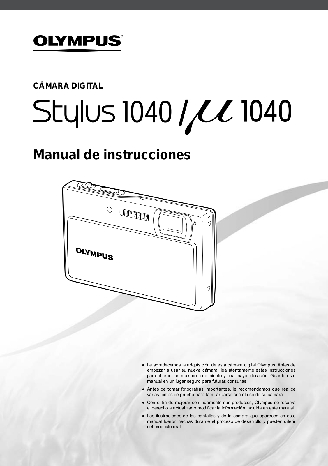 Olympus Stylus 1040 Instruction Manual