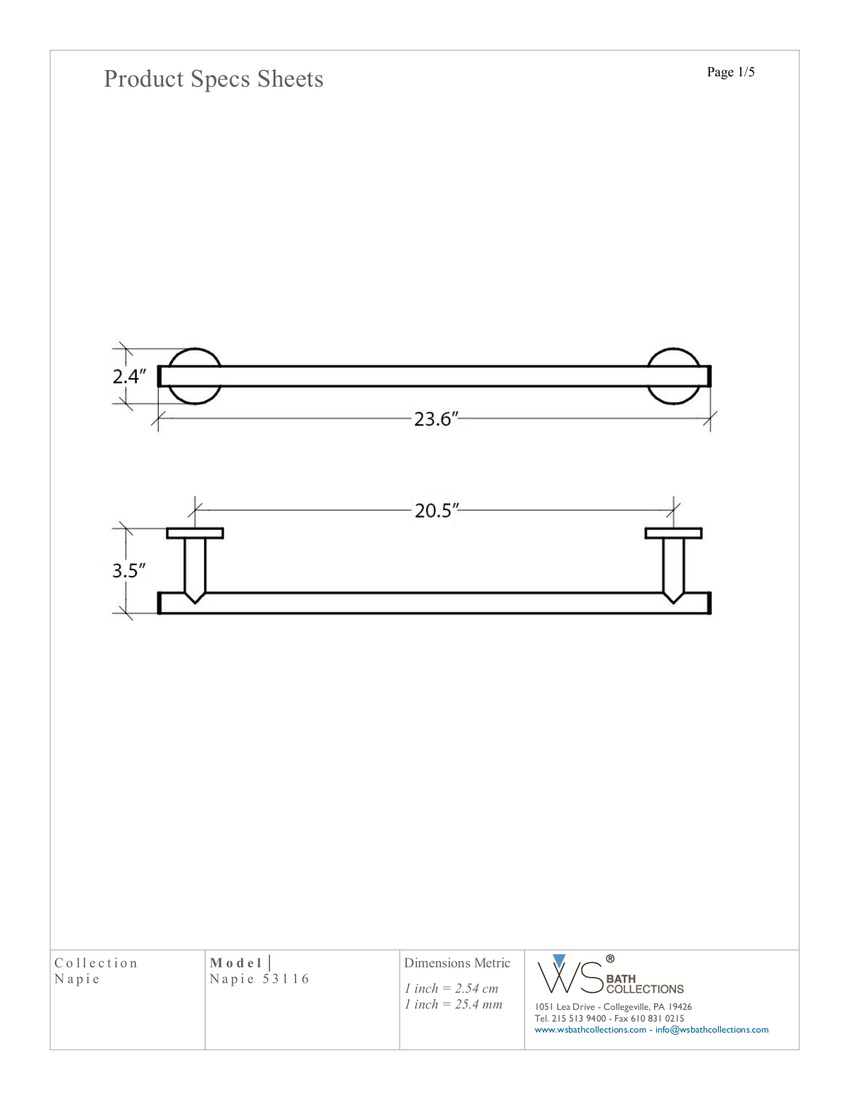WS Bath Collections WSO3441 Specifications - ManualMachine.com
