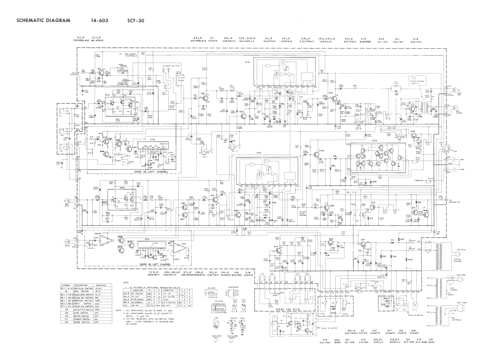 Realistic SCT-30 Schematic