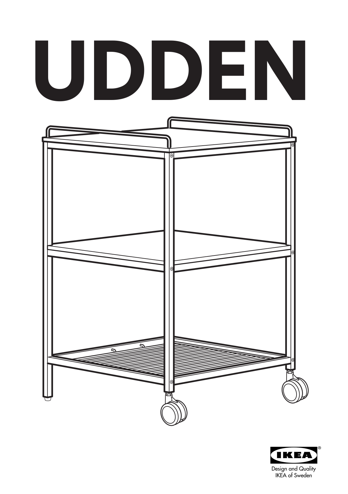 IKEA UDDEN KITCHEN CART 21X21 Assembly Instruction