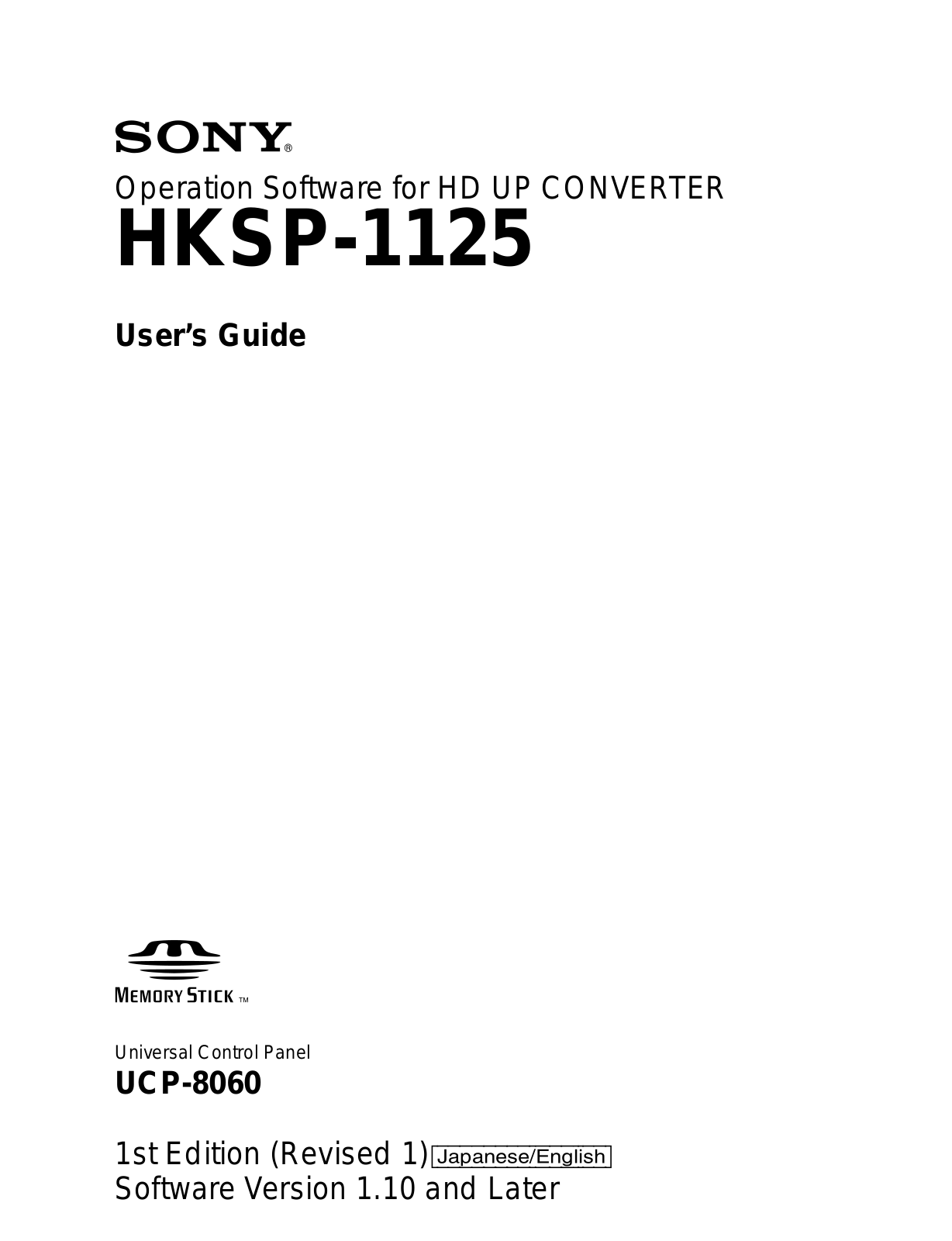 Sony HKSP-1125 OPERATING MANUAL