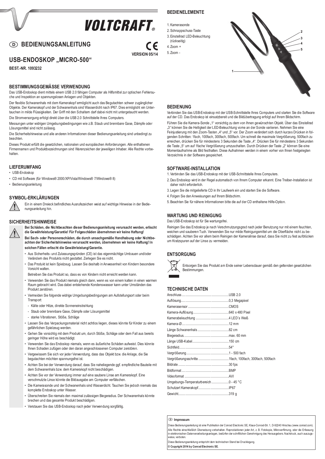 VOLTCRAFT MICRO-500 User guide