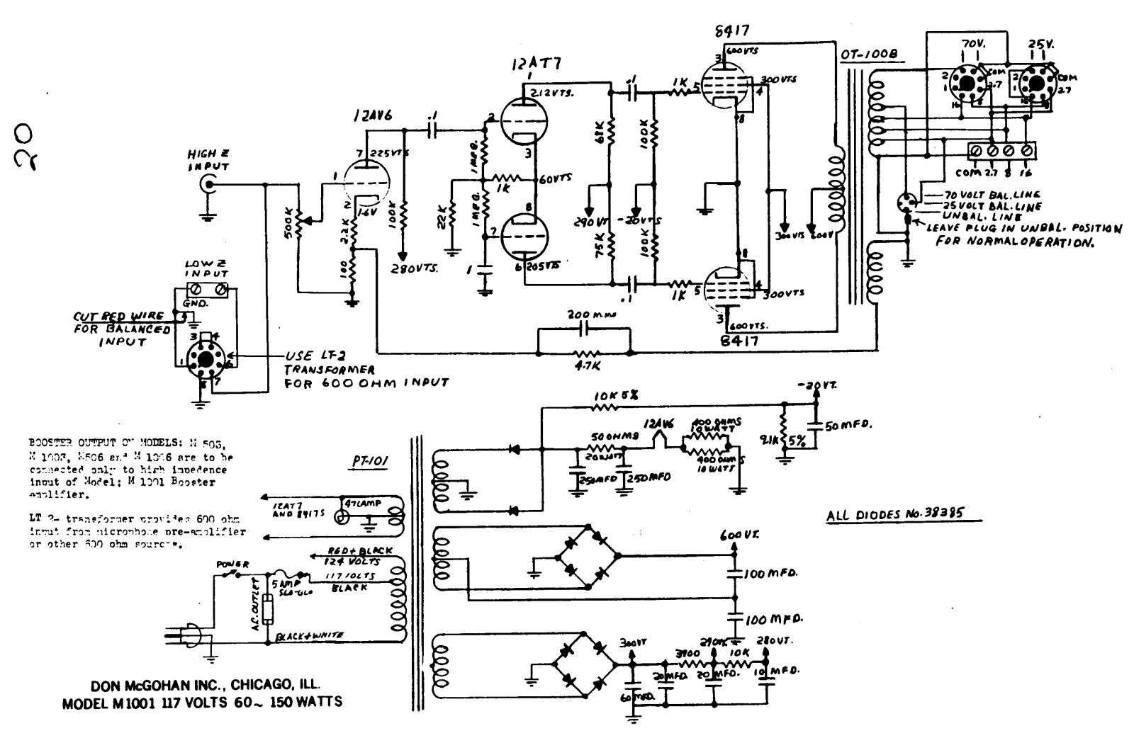 Mcgohan m1001 schematic