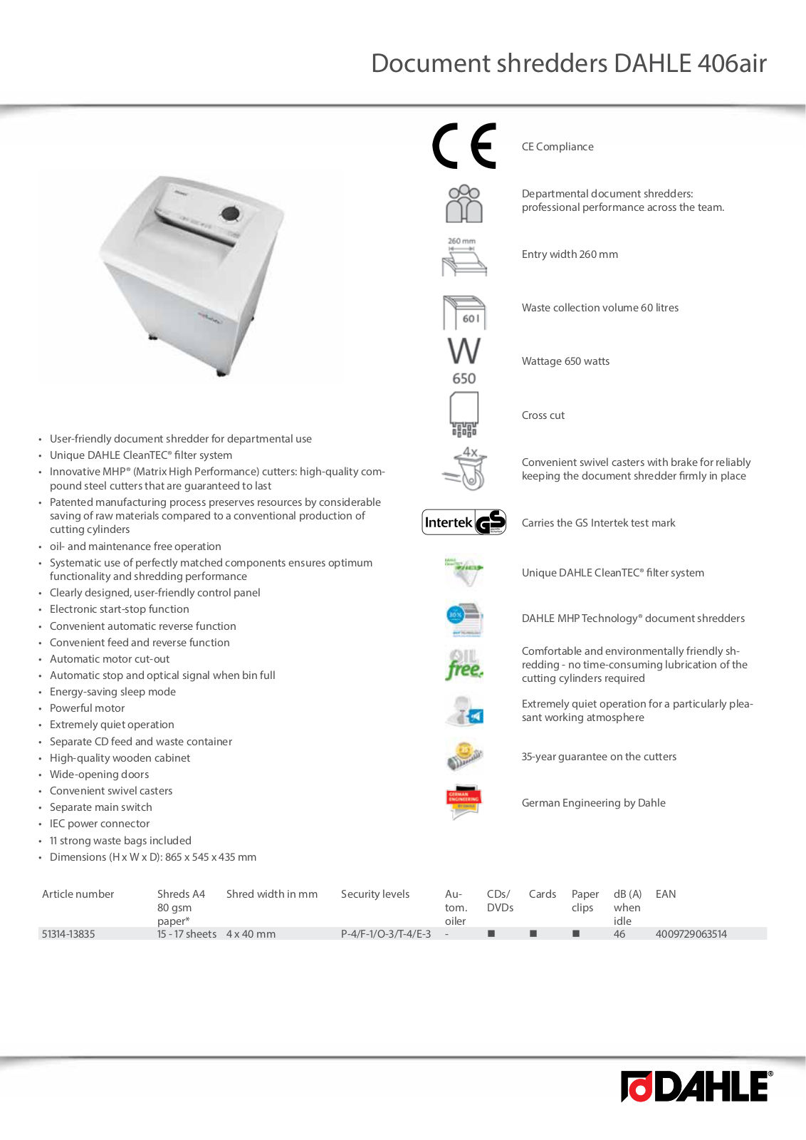 Dahle 406air User Manual