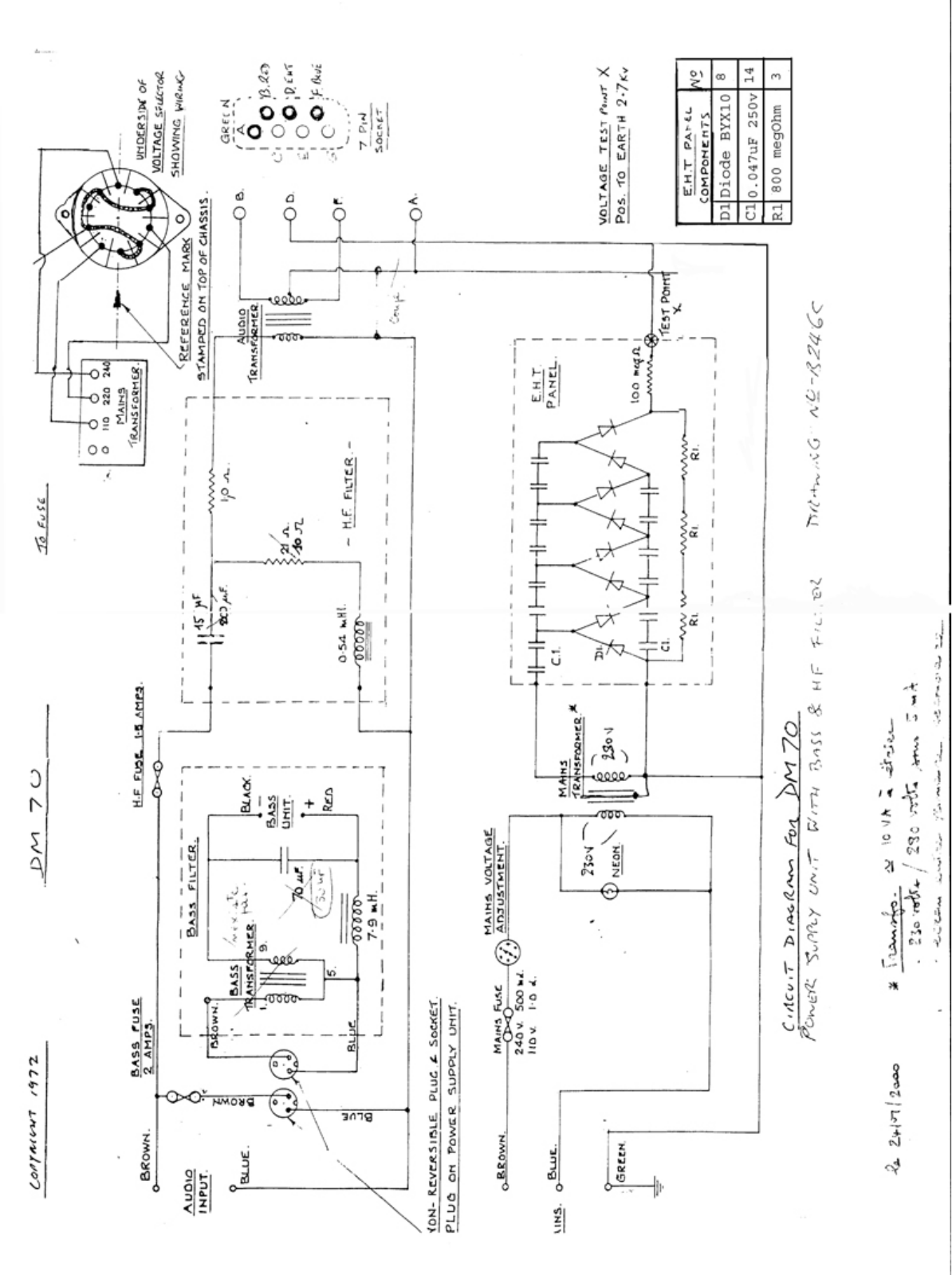 Sony SS-7000, DM-70 Schematic