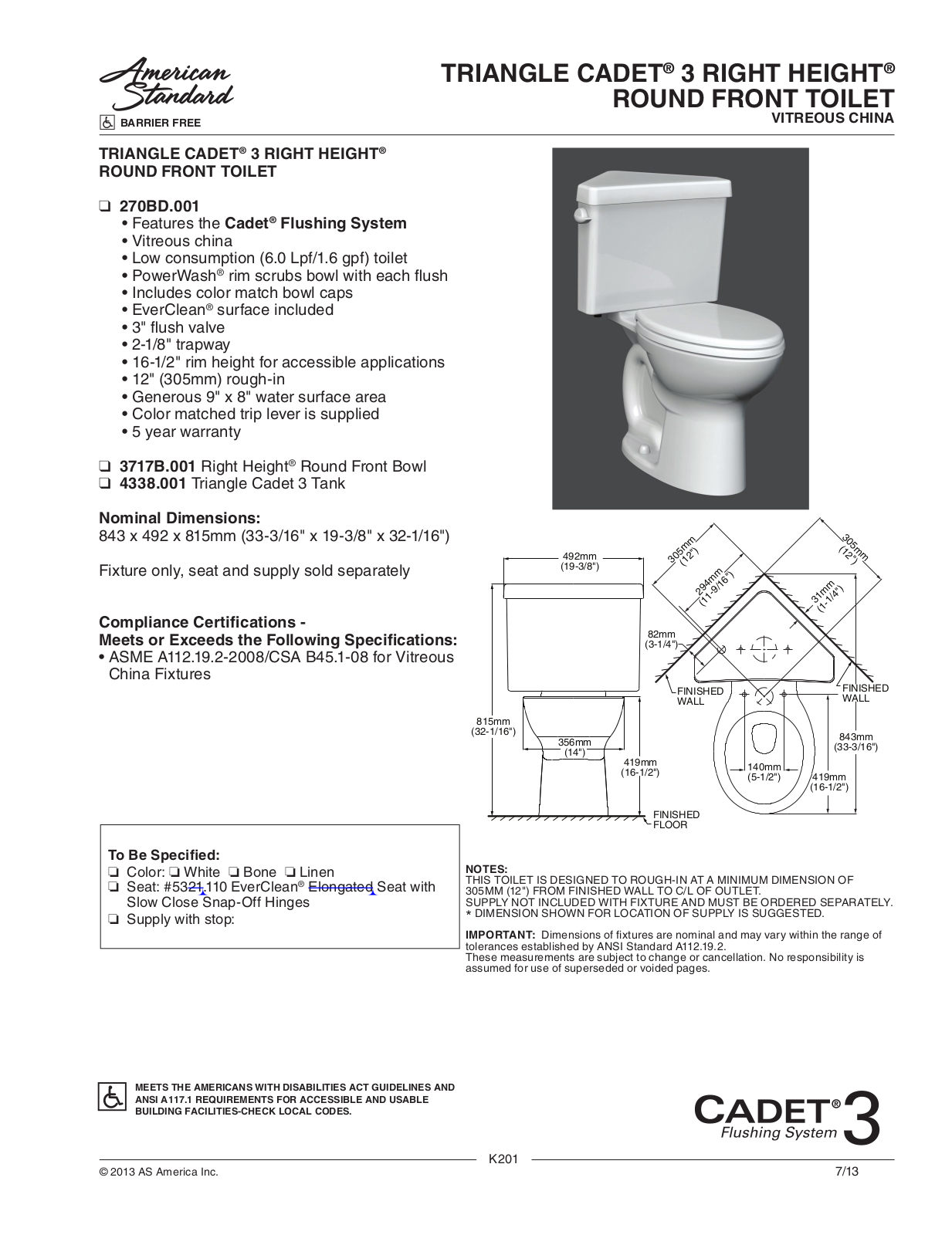 American Standard ASD11374 Specification - ManualMachine.com