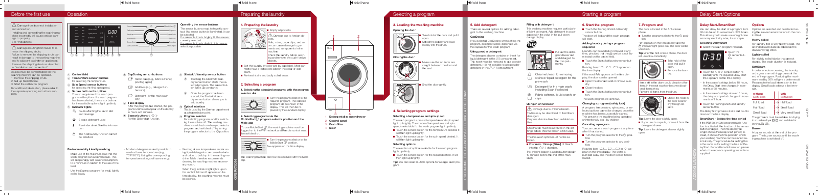 Miele WWD 160, WXD 160 Brief operating instructions