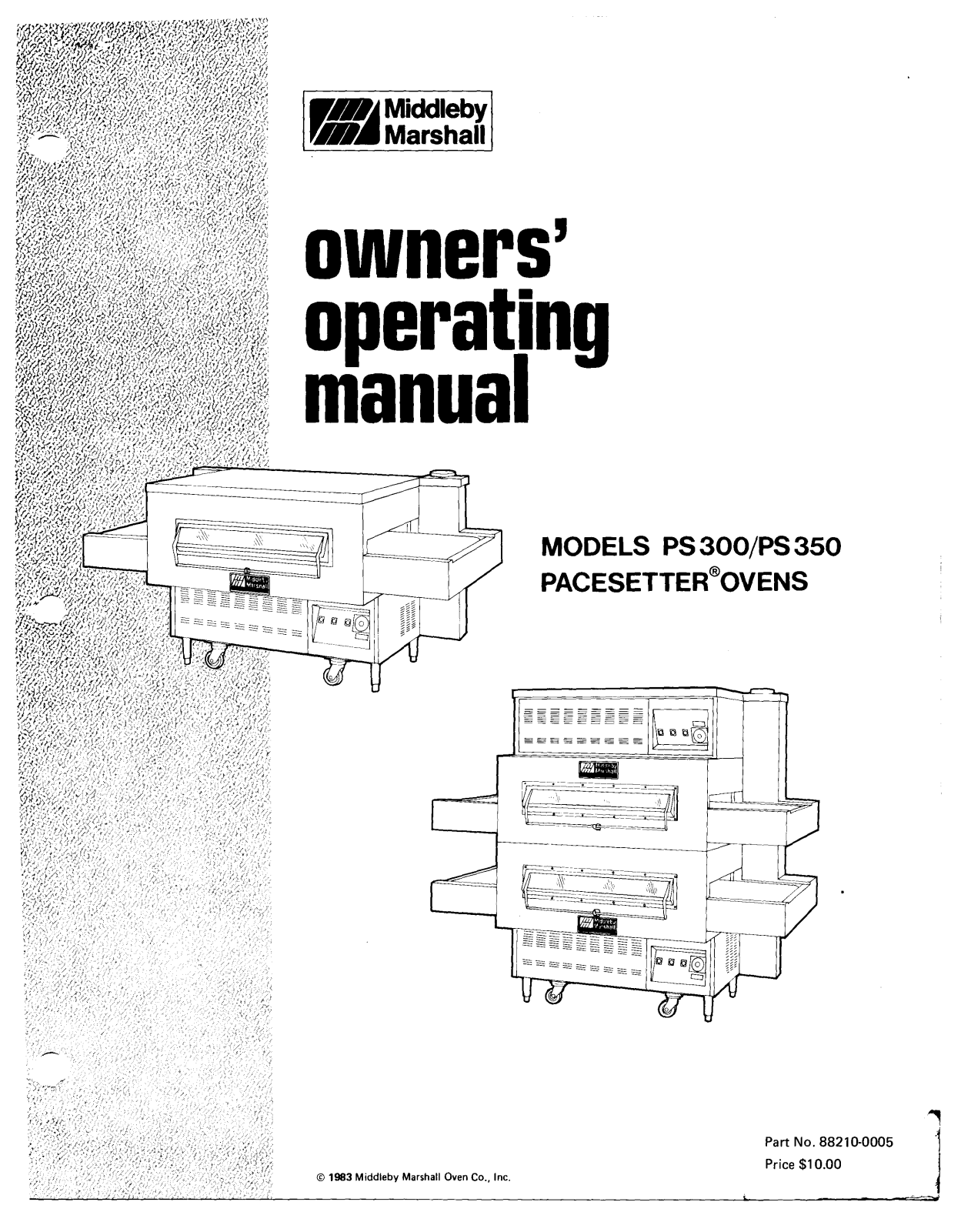 Middleby Marshall Oven PS300 Installation Manual