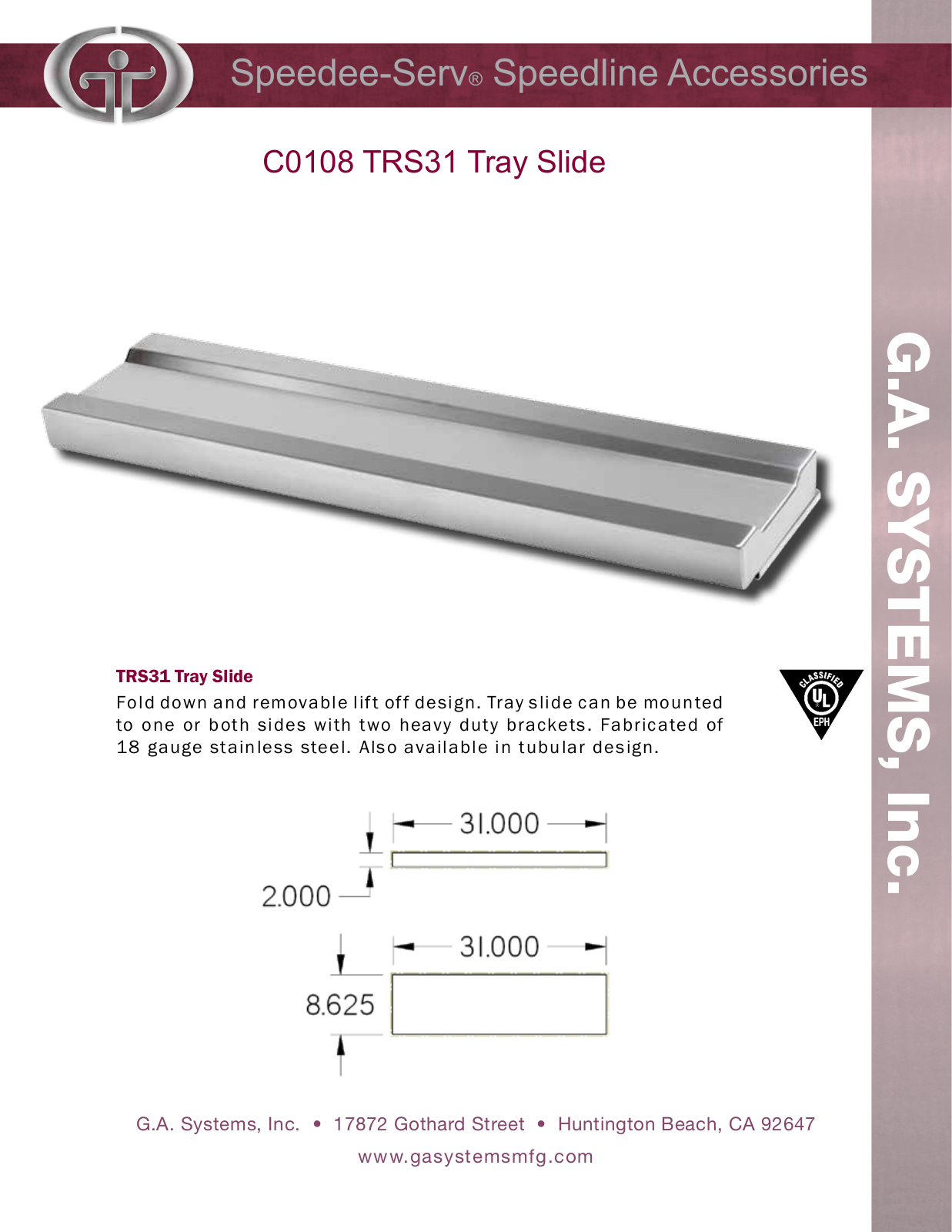 Ga Systems TRS31 User Manual