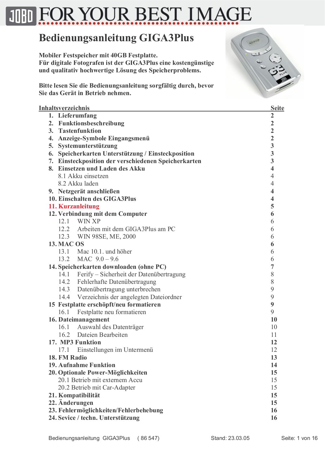 Jobo GIGA 3+ User Manual