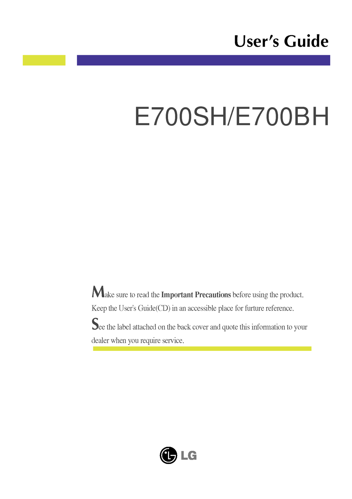 LG E700SH User Manual