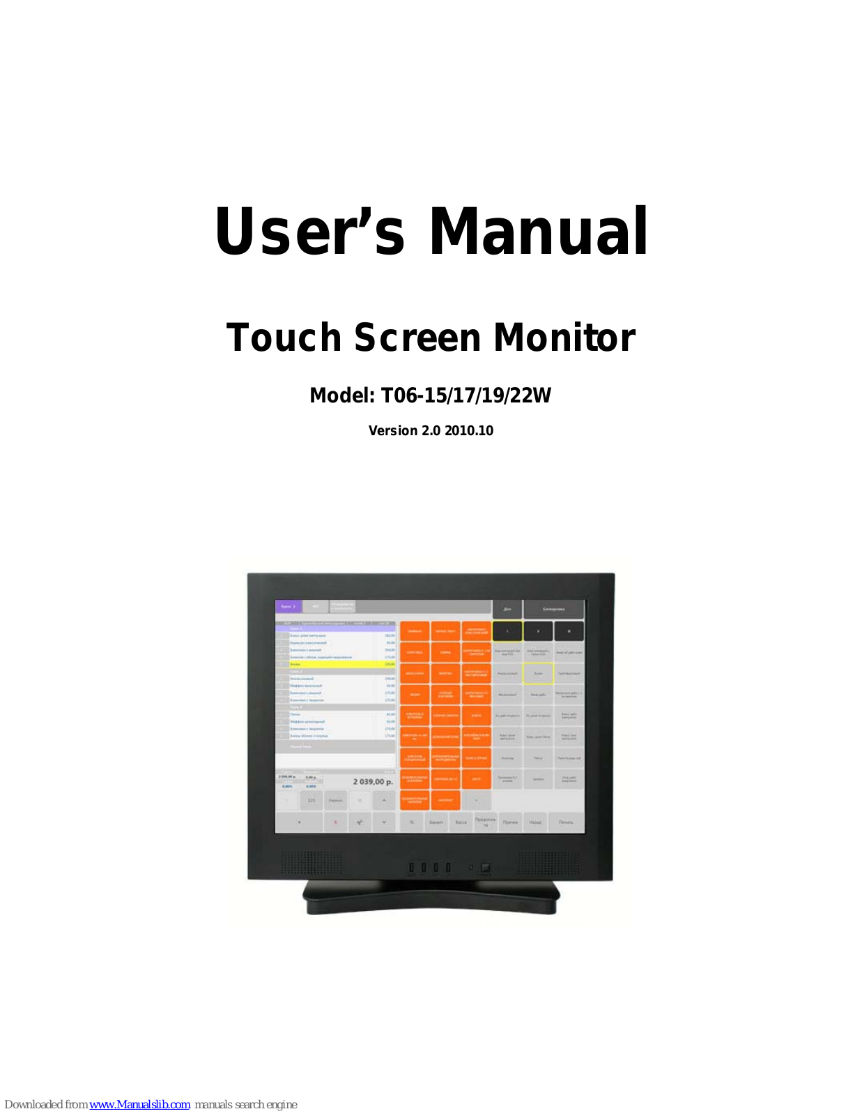 Sinocan T06-15, T06-17, T06-19, T06-22W User Manual