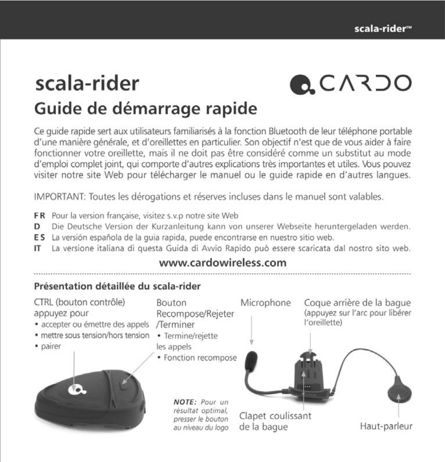 CARDO Scala-rider User Manual