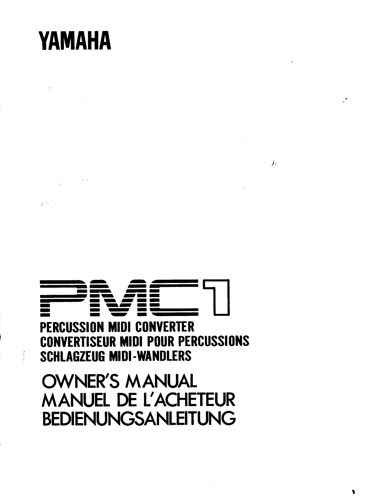 Yamaha PMC1 User Manual