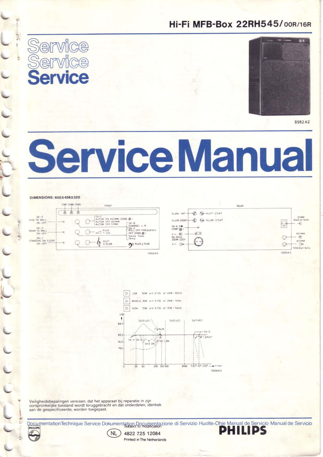 Philips RH-545 Service manual