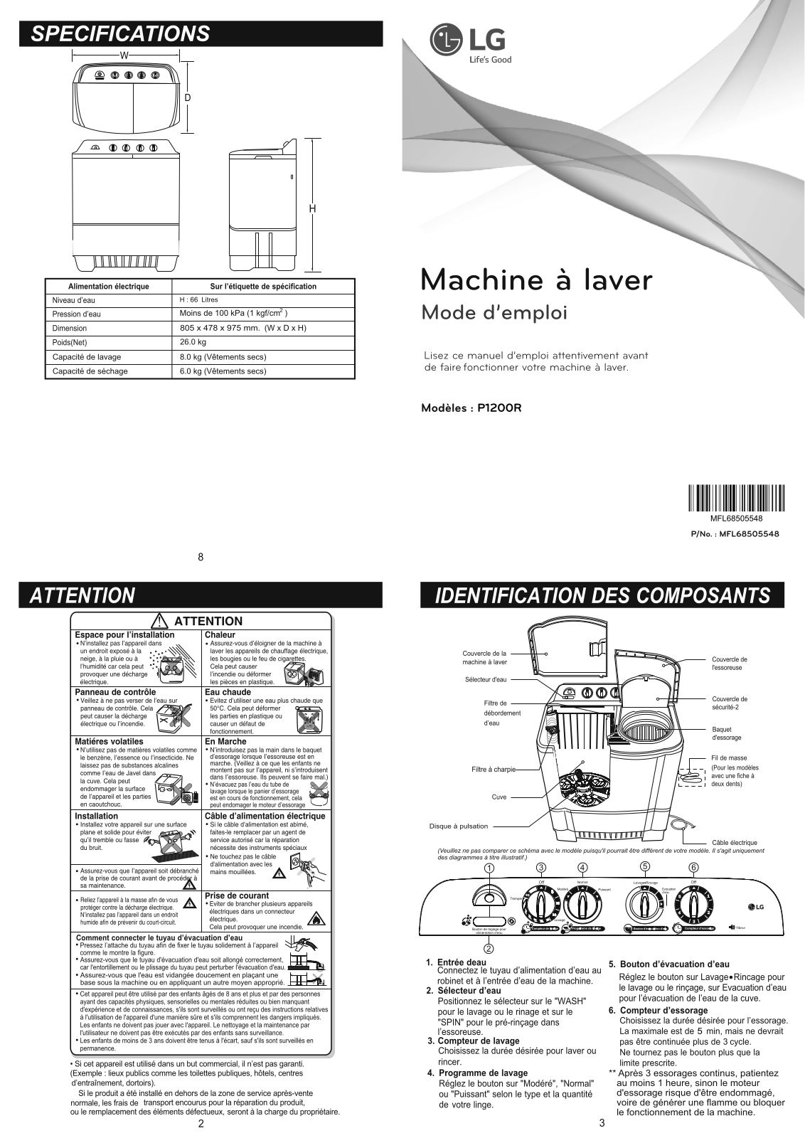 LG P1200R User manual