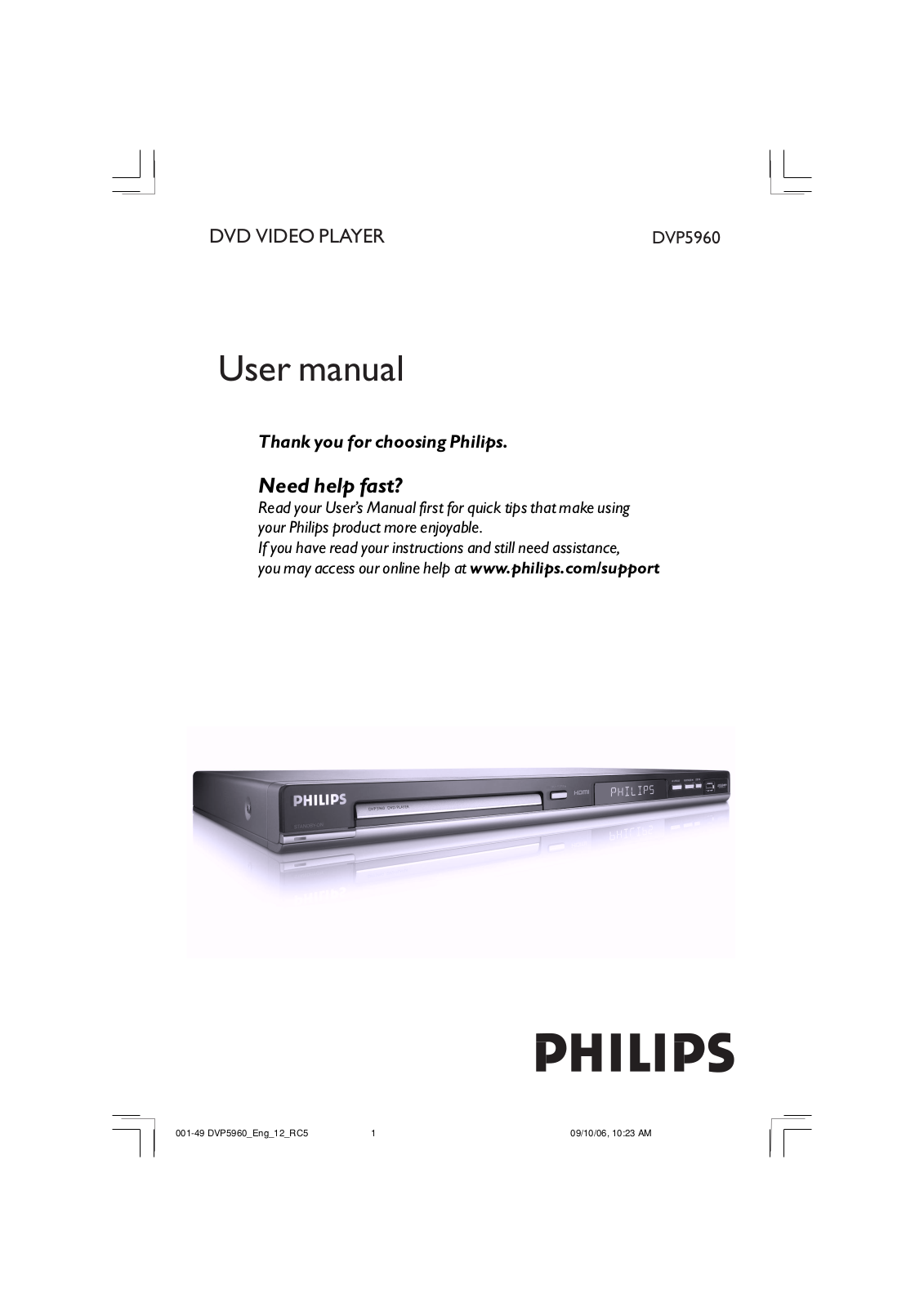 Philips DVP5960 User Manual