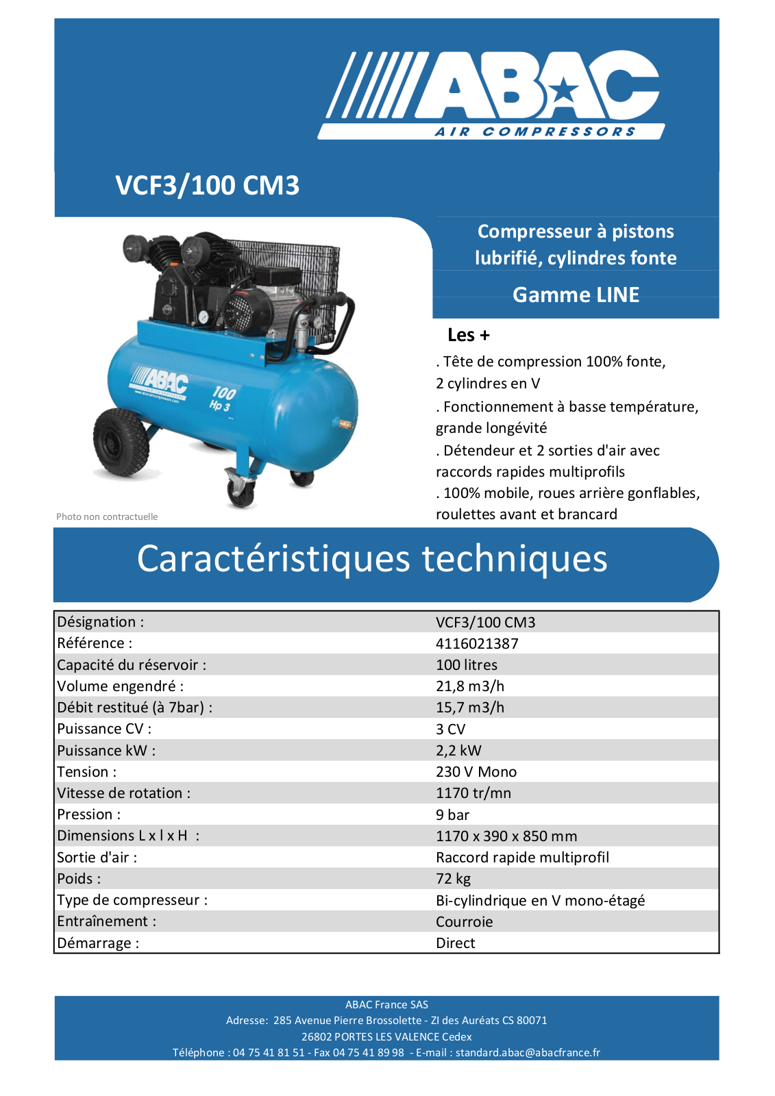 Abac VCF3/100 CM3 Specification - ManualMachine.com