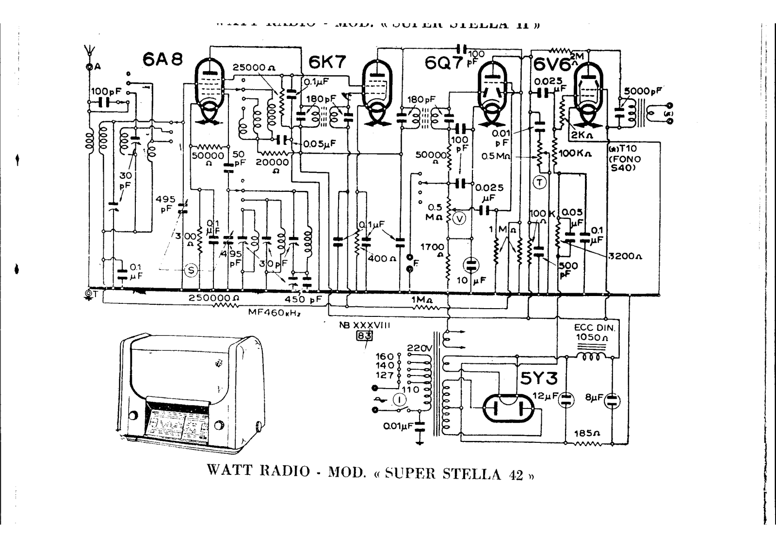 Watt Radio super stella 42 schematic