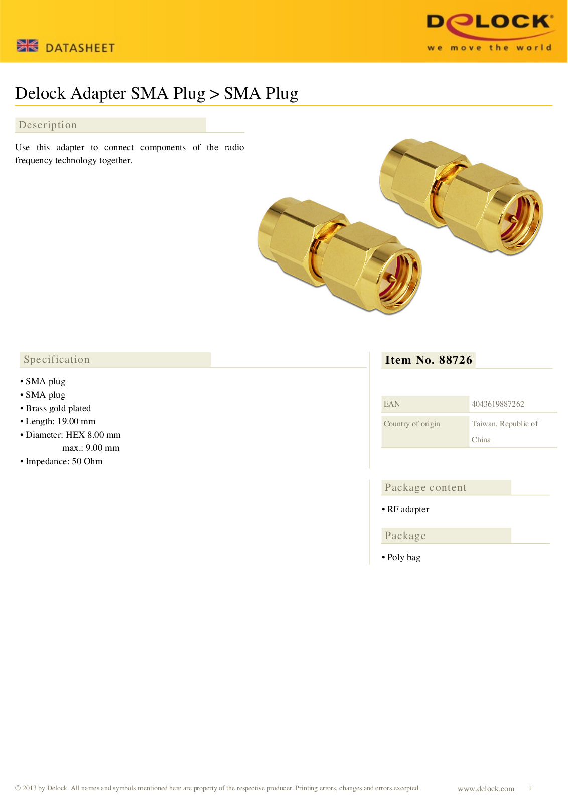 DeLOCK 88726 User Manual