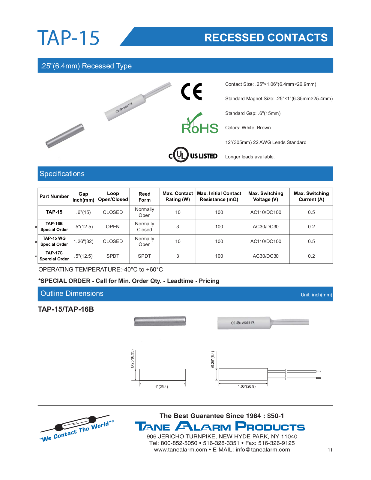 Tane TAP-15 Specsheet - ManualMachine.com