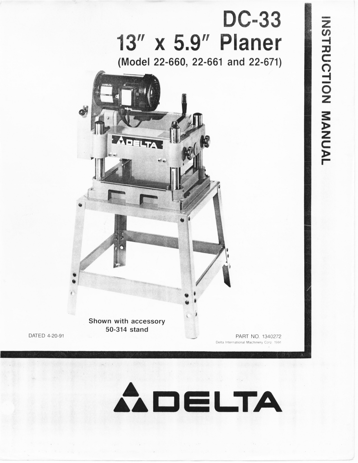 Delta 22-671, 22-661, 22-660 User Manual