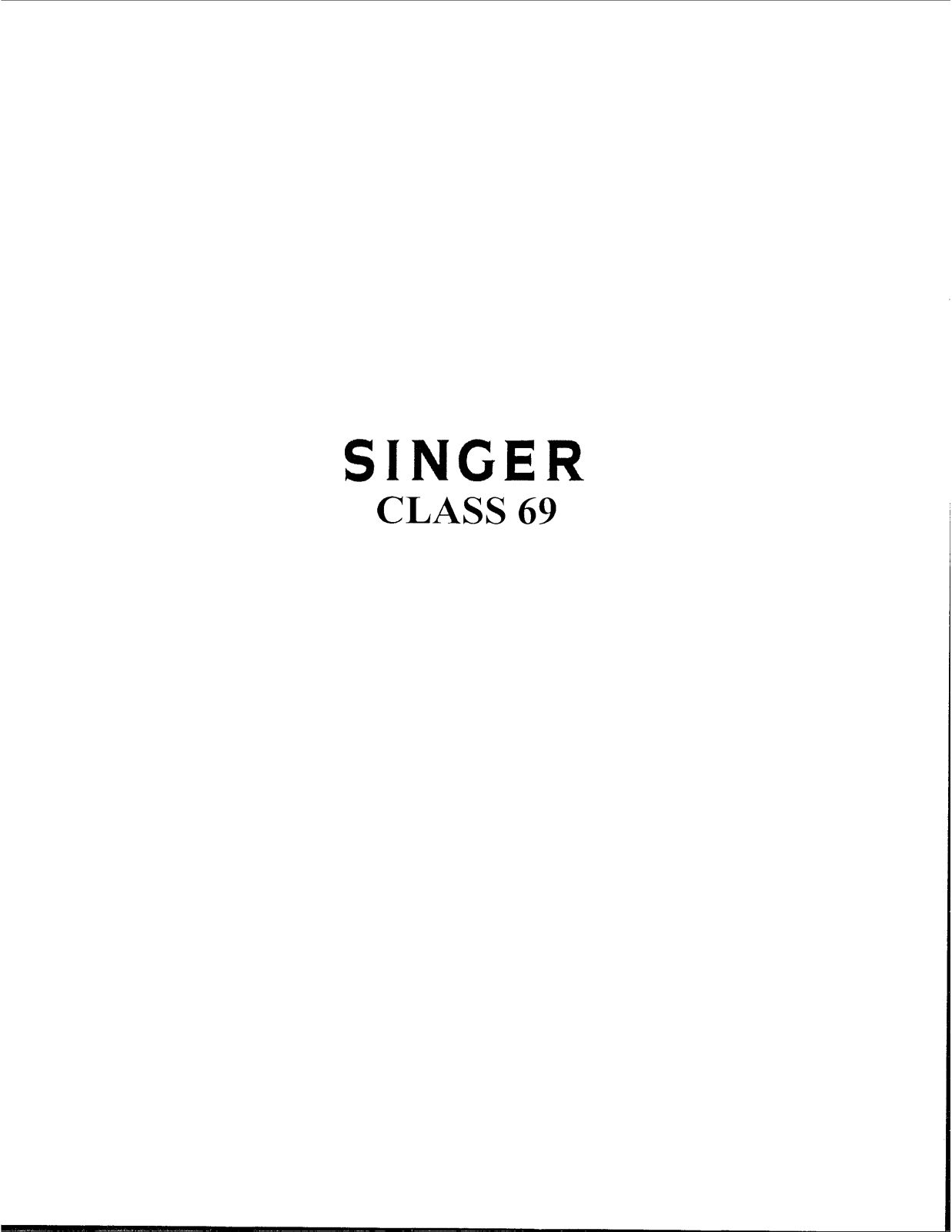 Singer 69 User Manual