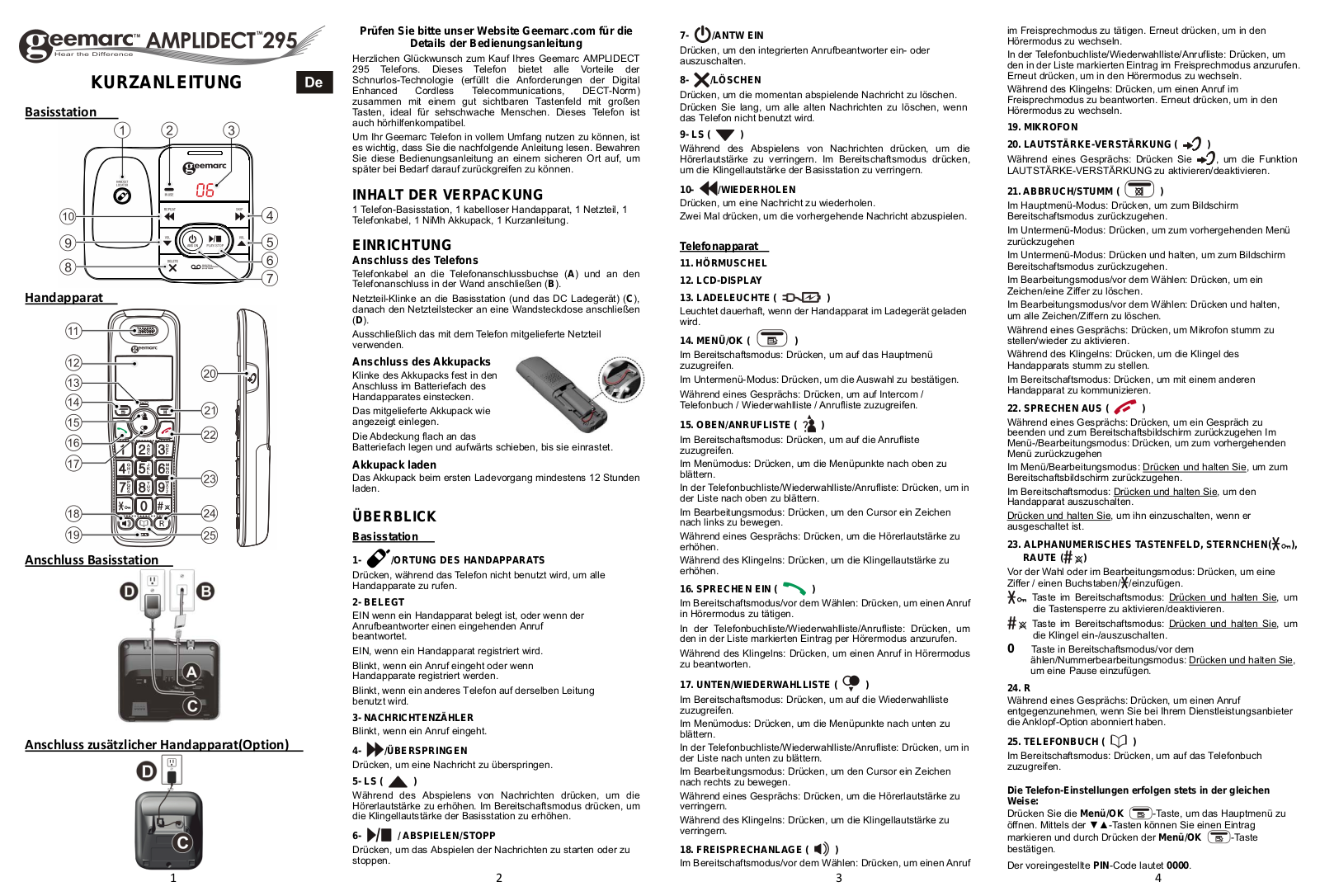 Geemarc AMPLIDECT 295 User guide