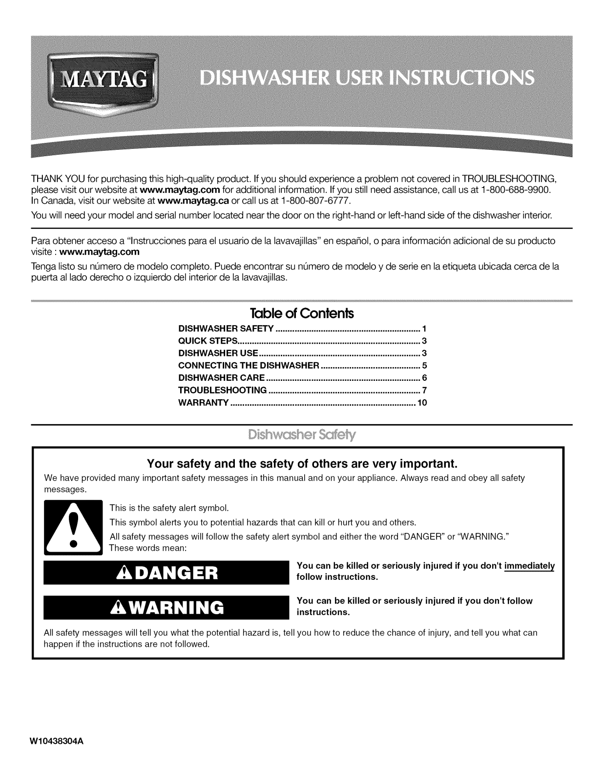 Maytag MDC4809PAW0, MDC4809PAB0 Owner’s Manual