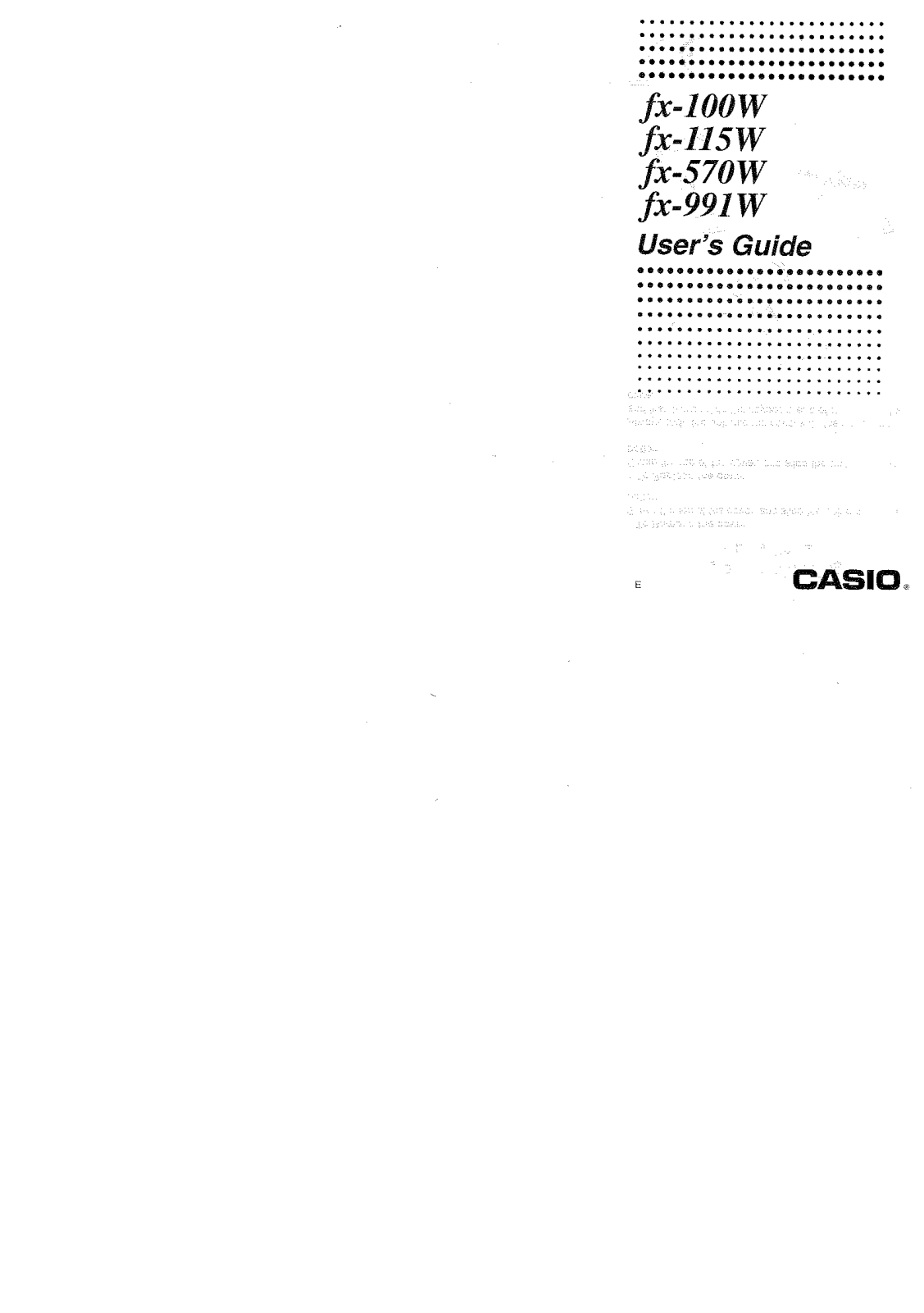 Casio fx-991W, fx-570W, fx-115W User Manual 2