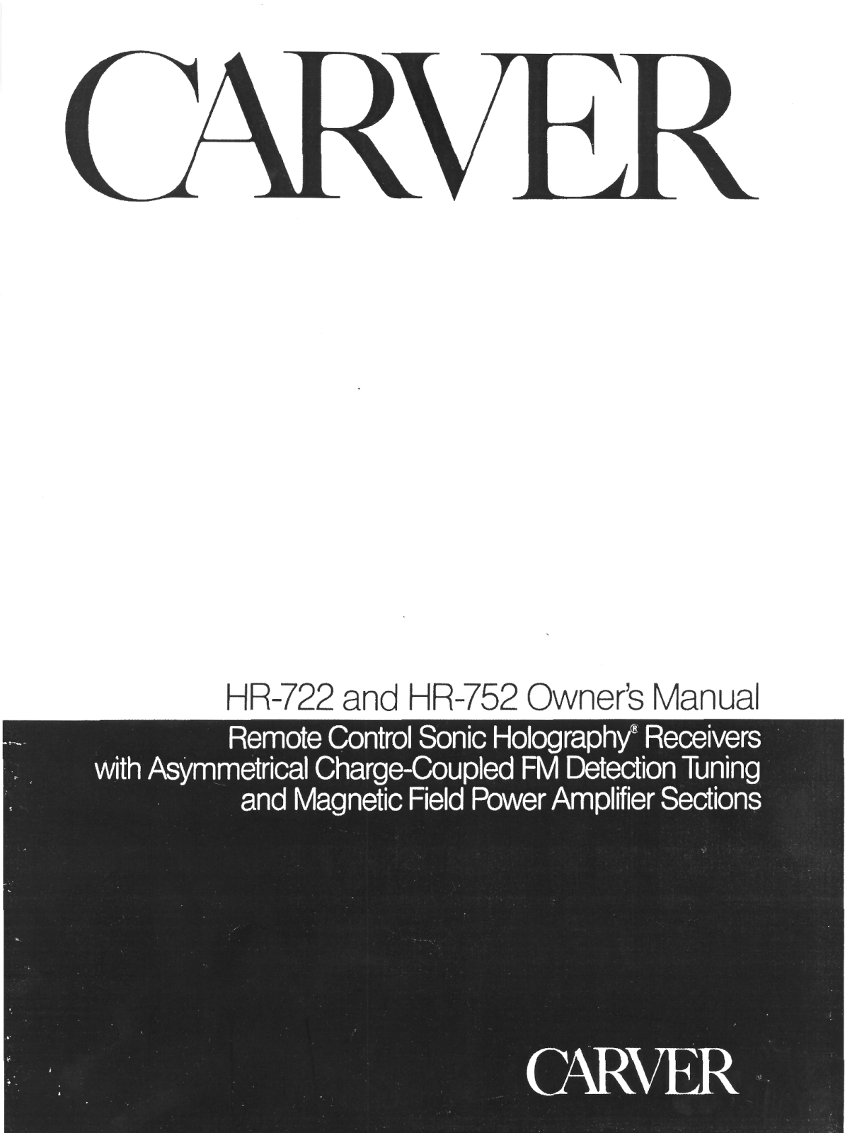 Carver HR-722 Owners manual