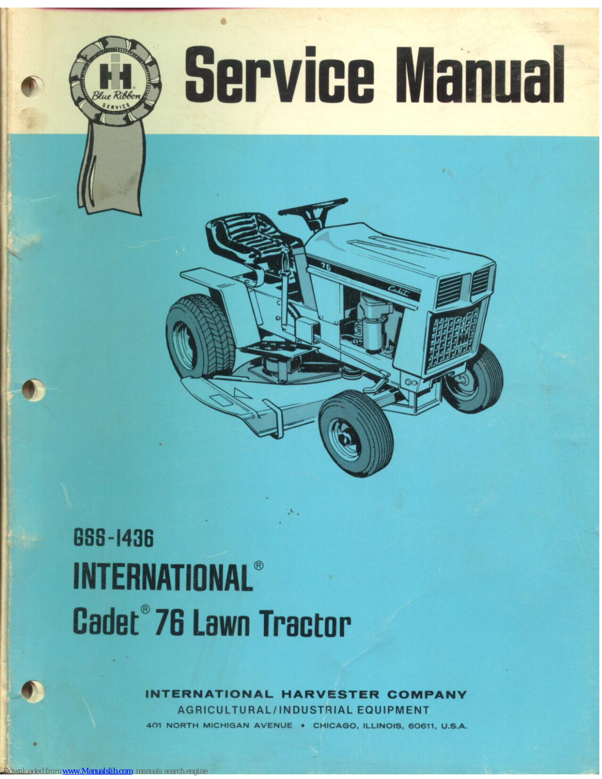 International 76, Cadet 76 Service Manual