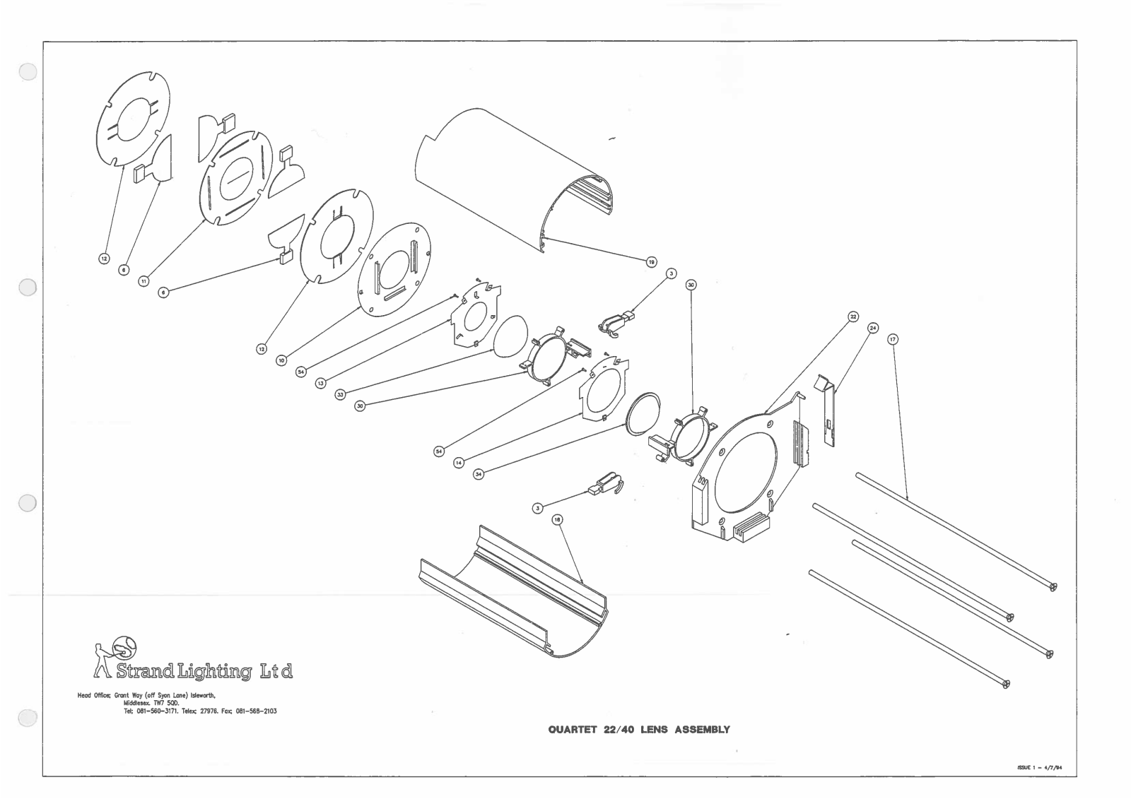 Strand Quartet 2240 Lens Assembly Exploded Diagram - ManualMachine.com