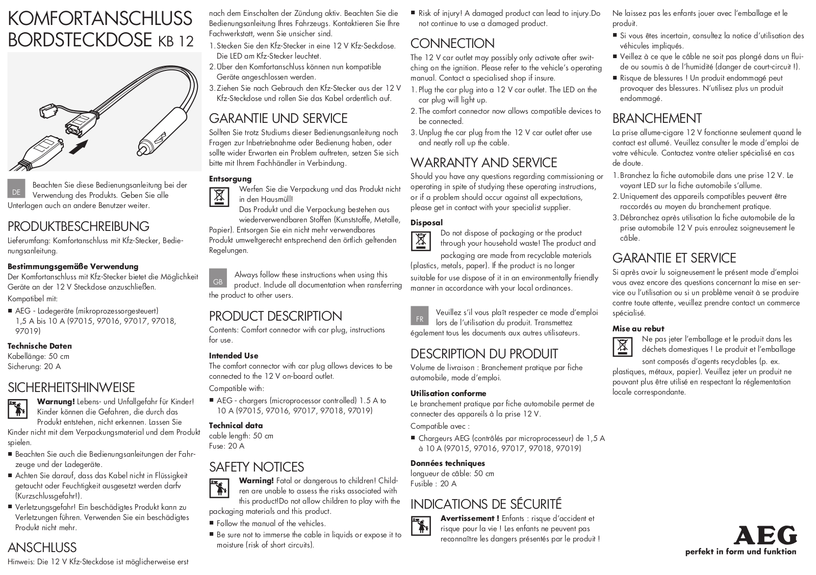 AEG KB 12 User Manual