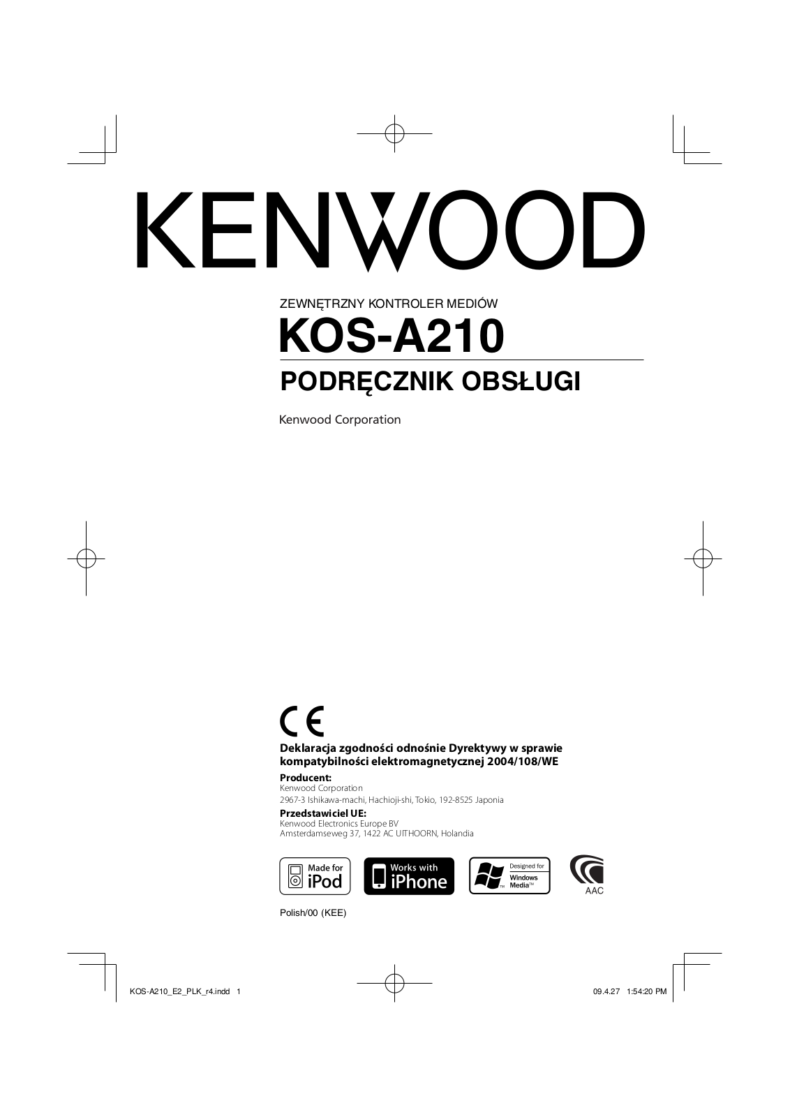 Kenwood KOS-A210 User Manual