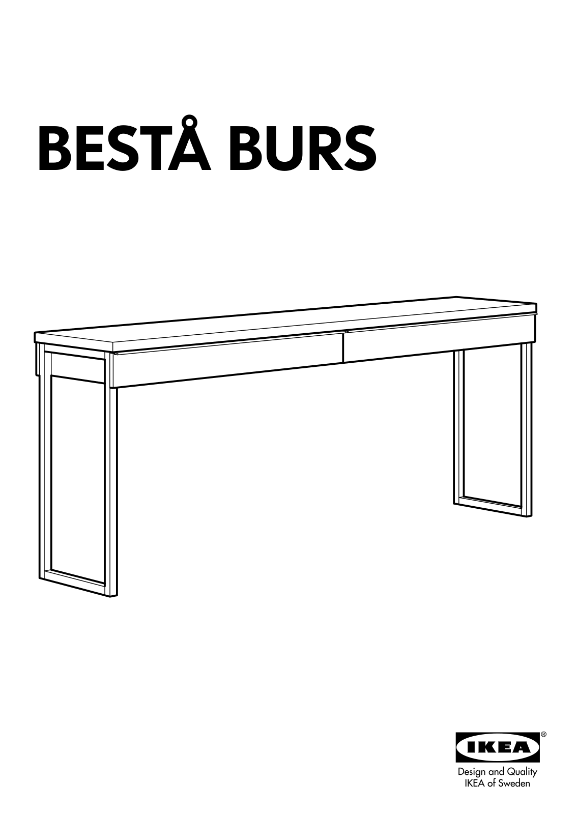 IKEA BESTA BURS DESK 71x16