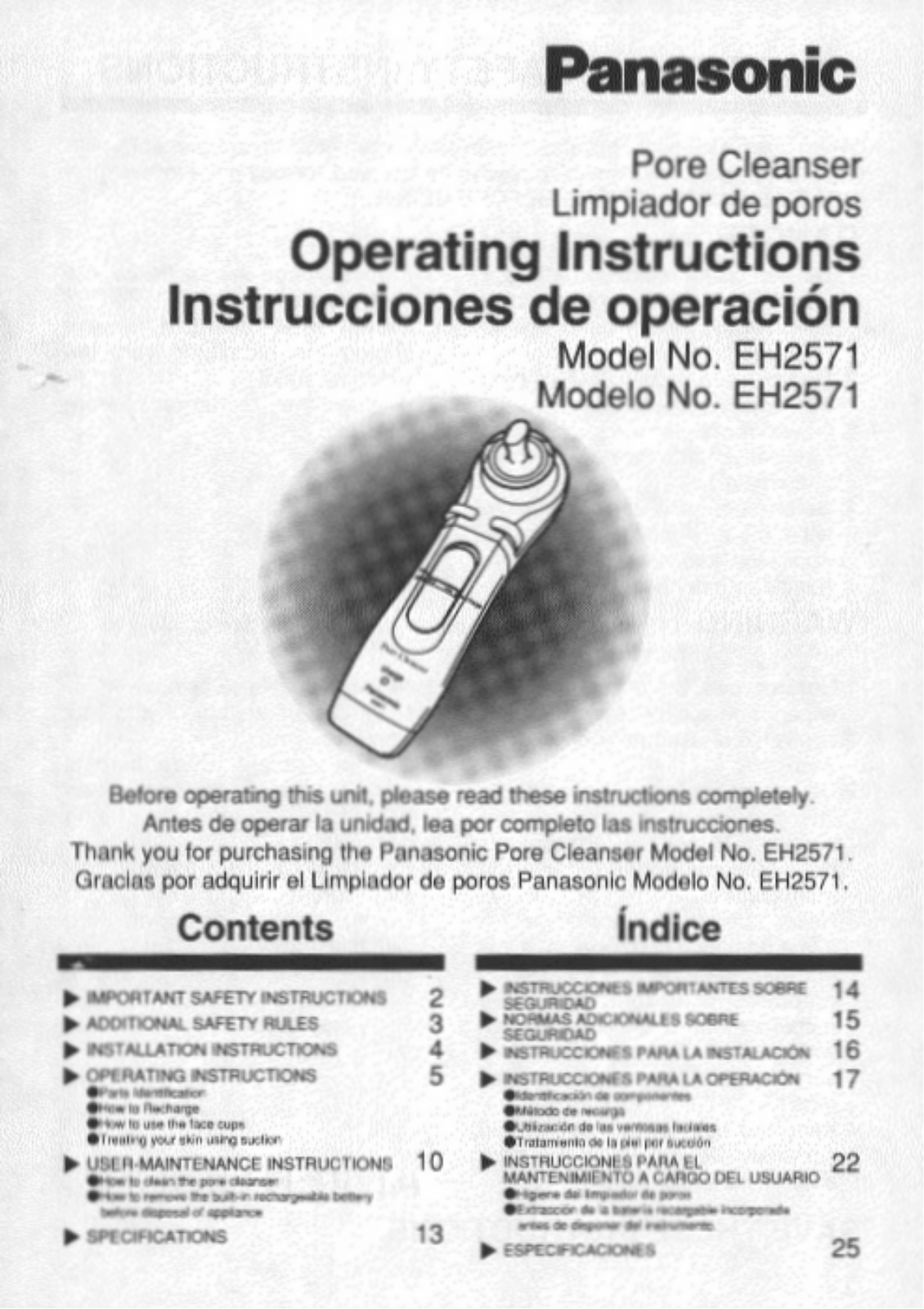 Panasonic EH-2571P User Manual
